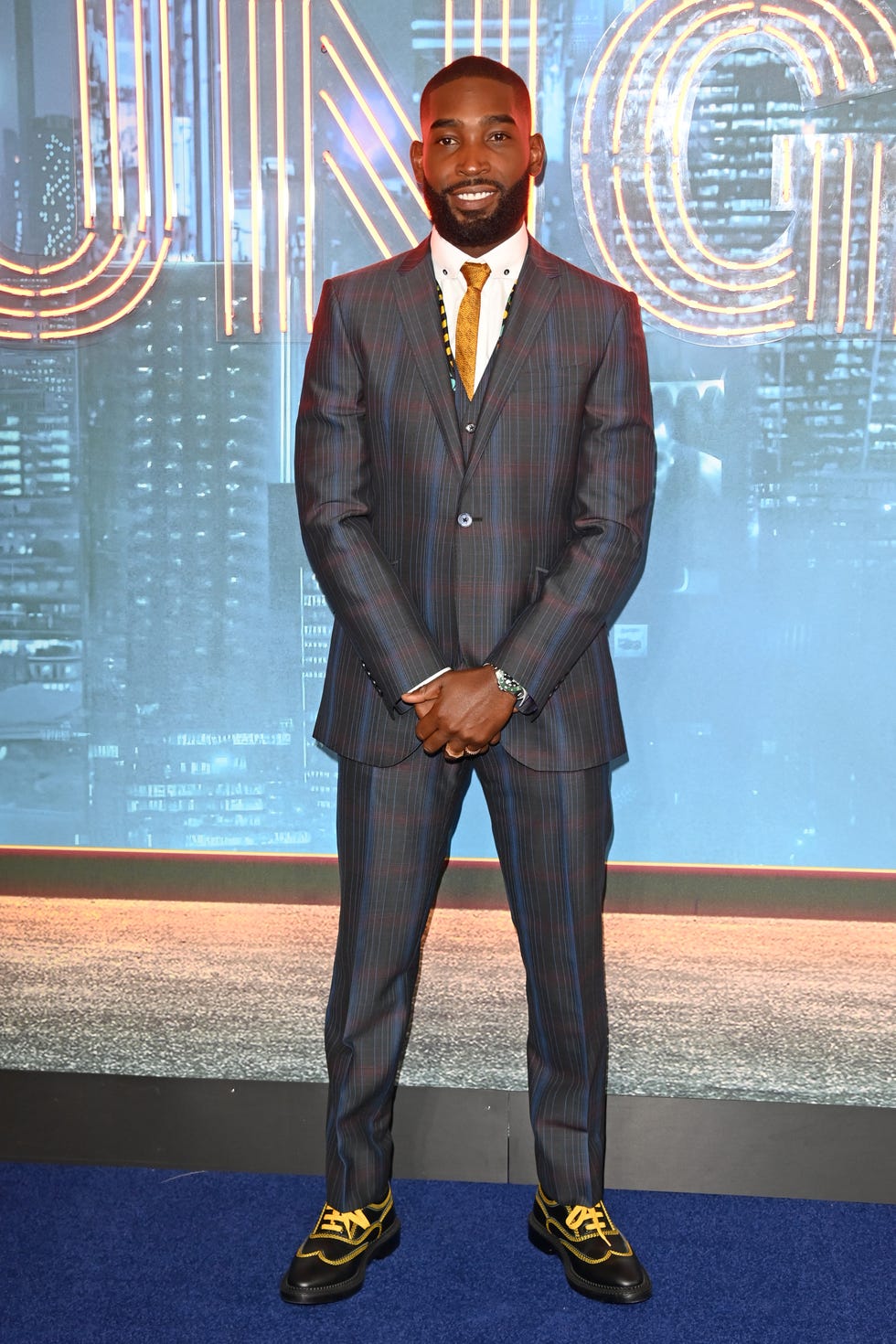 london, england september 28 tinie tempah attends the global premiere of jungle at odeon luxe leicester square on september 28, 2022 in london, england photo by stuart c wilsongetty images