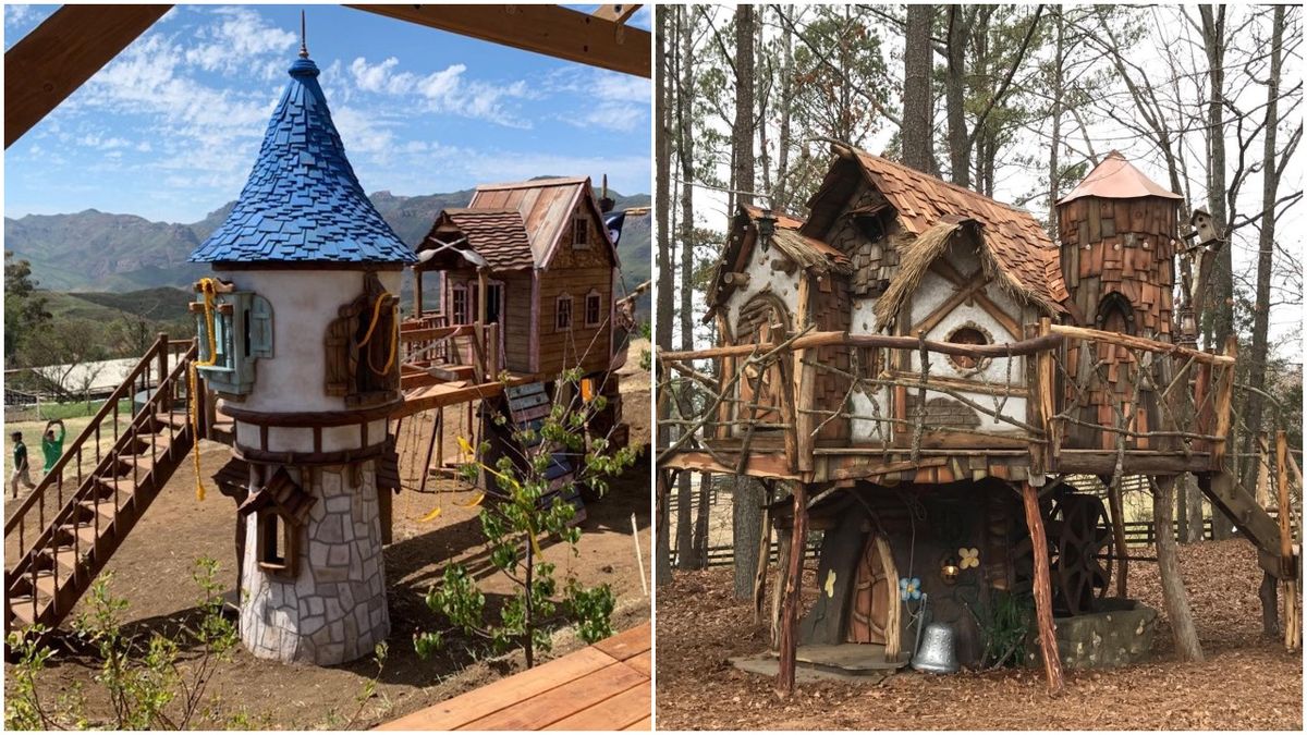 rapunzel and tinker bell tree houses
