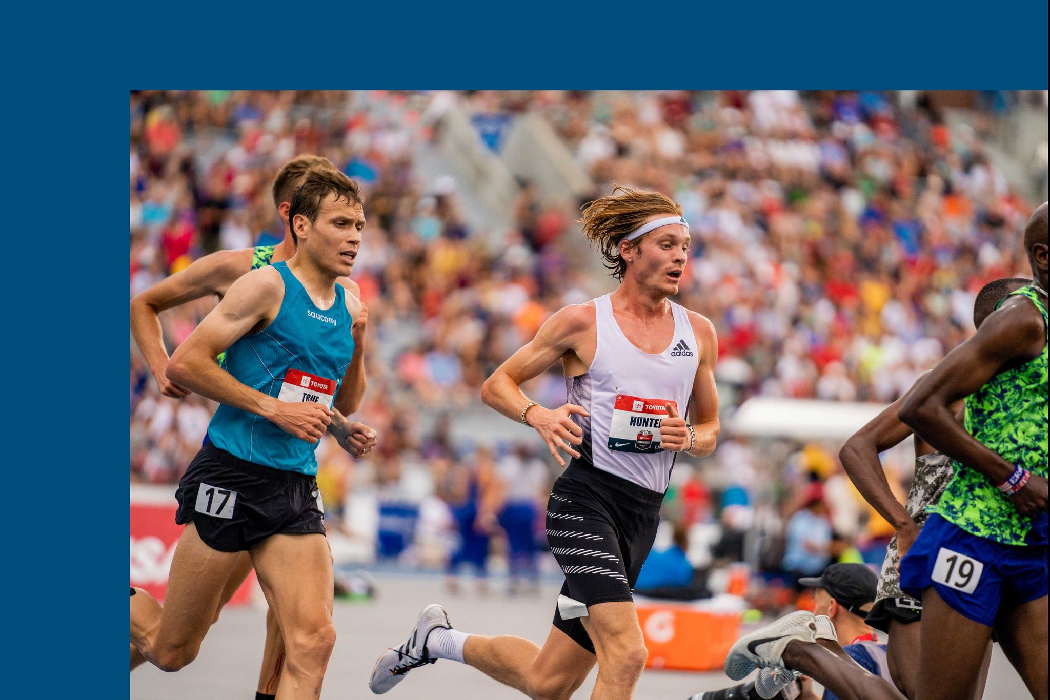 Drew Hunter competing in the 5K at the 2019 USATF Championships.