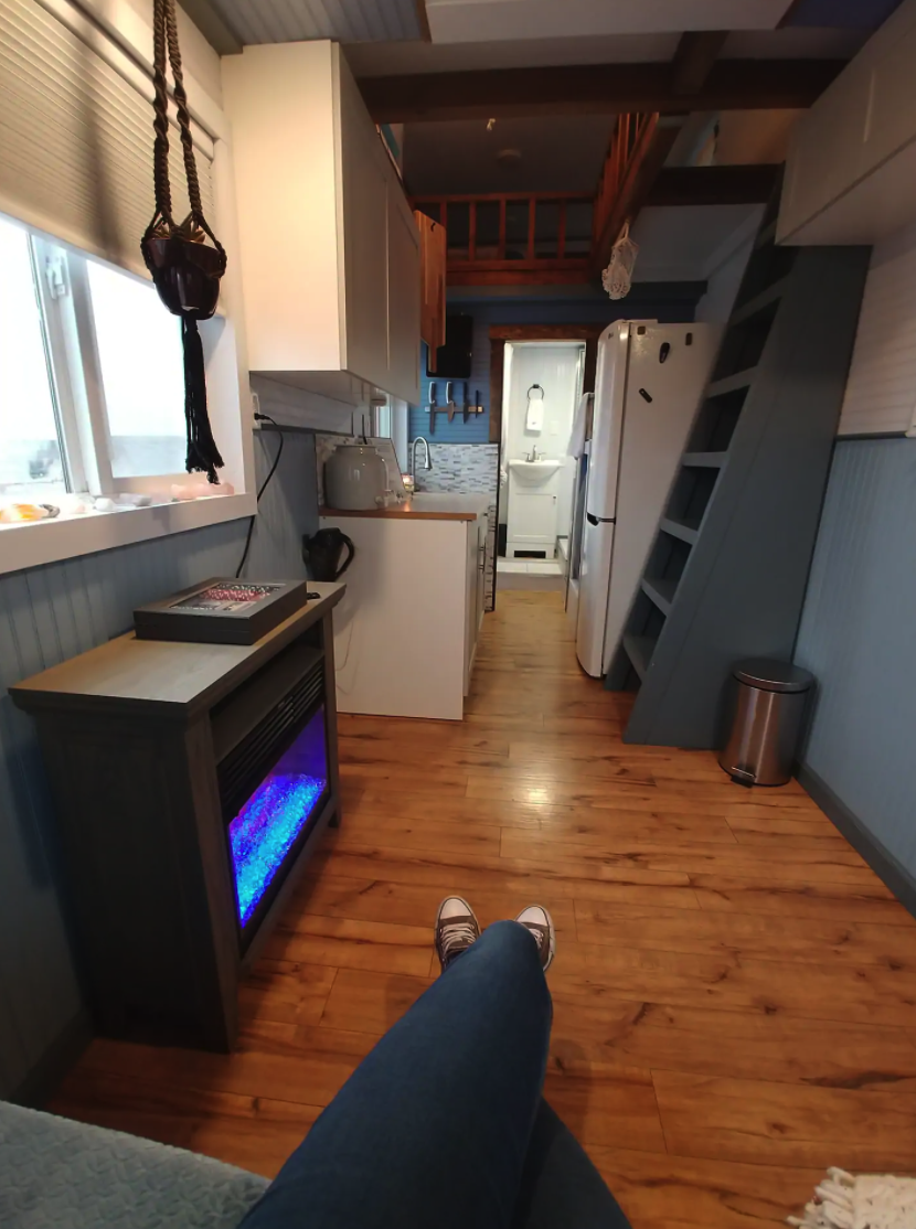 the blue baloo in nevada is a tiny home available for rental on airbnb