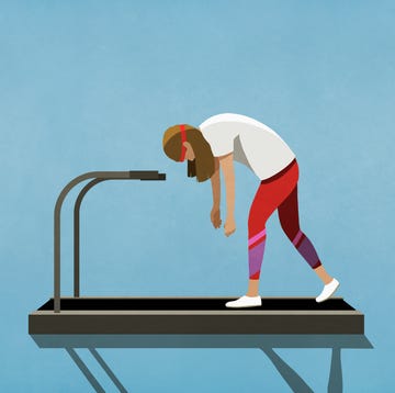 Tired woman walking on treadmill tired woman walking on treadmill