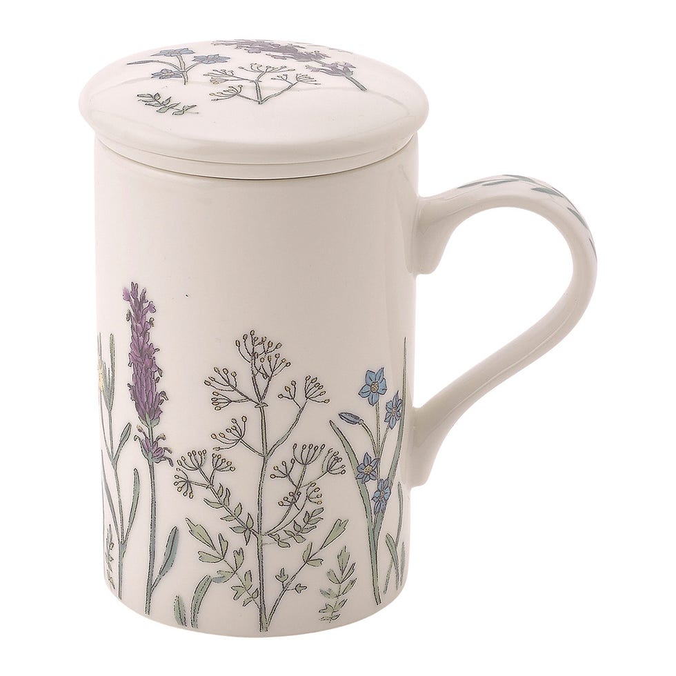 Tisanera con dibujos florales