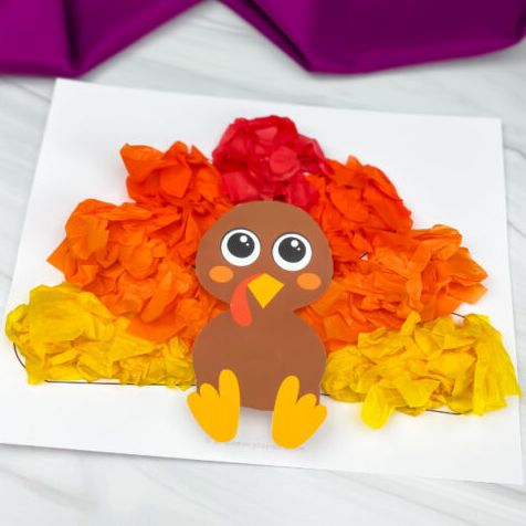 turkey crafts  tissue paper turkey