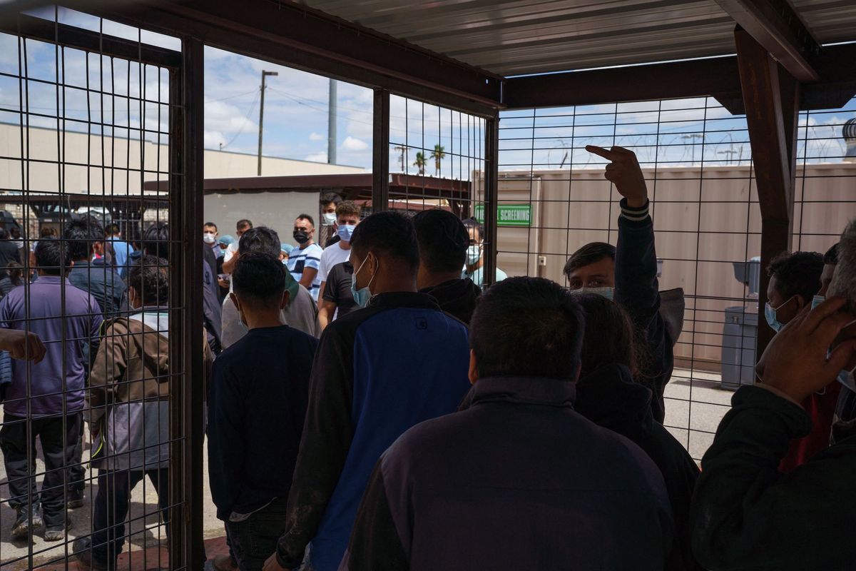 migrants are processed before being expelled to mexico under title 42, which allows for the immediate expulsion due to the coronavirus pandemic, at the paso del norte international bridge in el paso, texas on september 1, 2021 photo by paul ratje  afp photo by paul ratjeafp via getty images