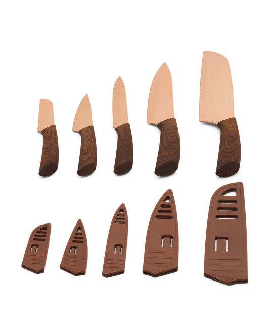 Hampton Forge Raintree Copper 13 Piece Block Set, brown/wood