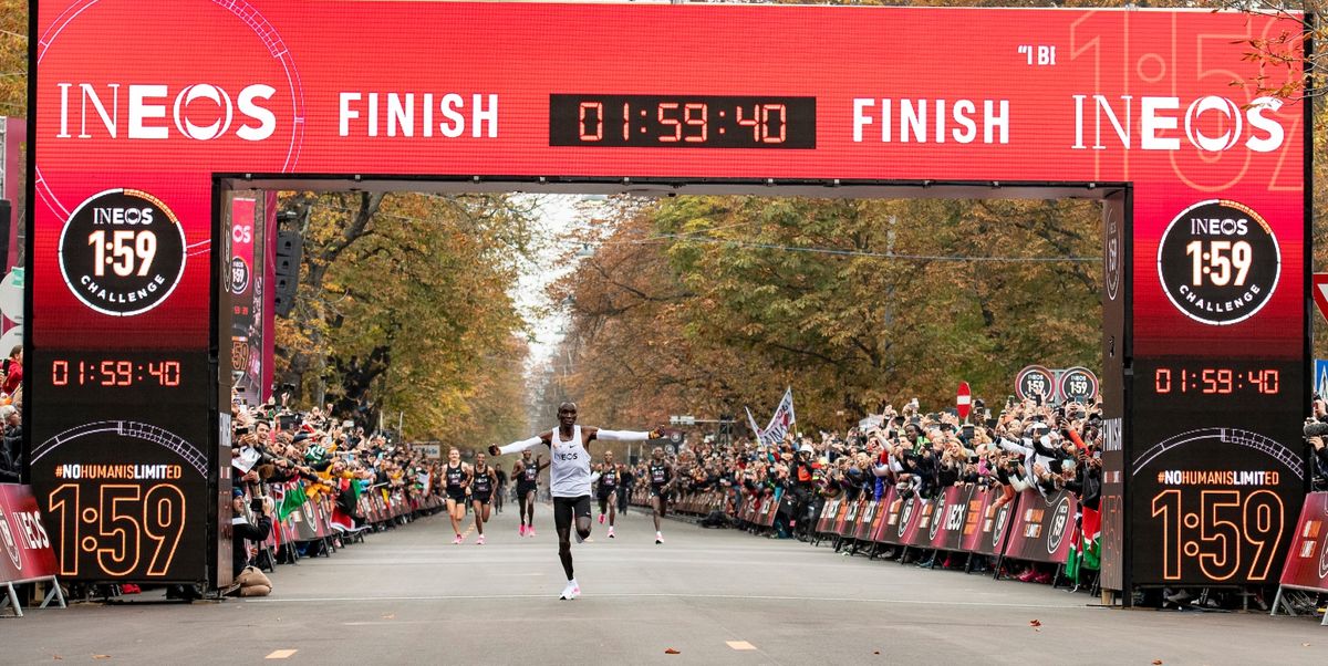 Kipchoge becomes the first man in the world to run a sub-2 marathon