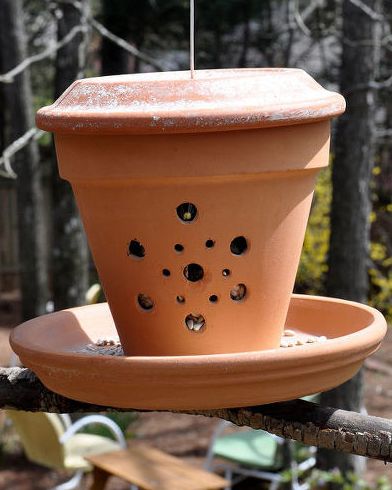 flower pot bird feeder