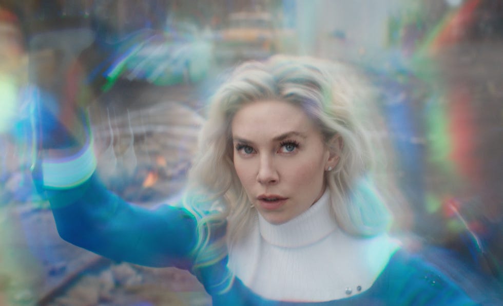 Ванесса Кирби в роли Сью Сторм/Женщины-невидимки в фильме 20th Century Studios/Marvel Studios «Фантастическая четверка: Первые шаги». Фото предоставлено 20th Century Studios/Marvel Studios. © 2025 20th Century Studios / © и ™ 2025 Marvel.
