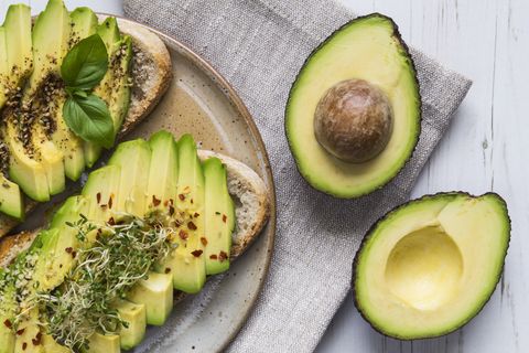 Toast with avocado and cress