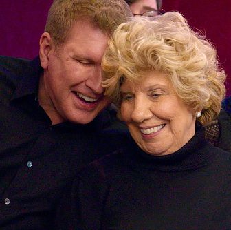 todd and his mother faye chrisley sing in an cappella group