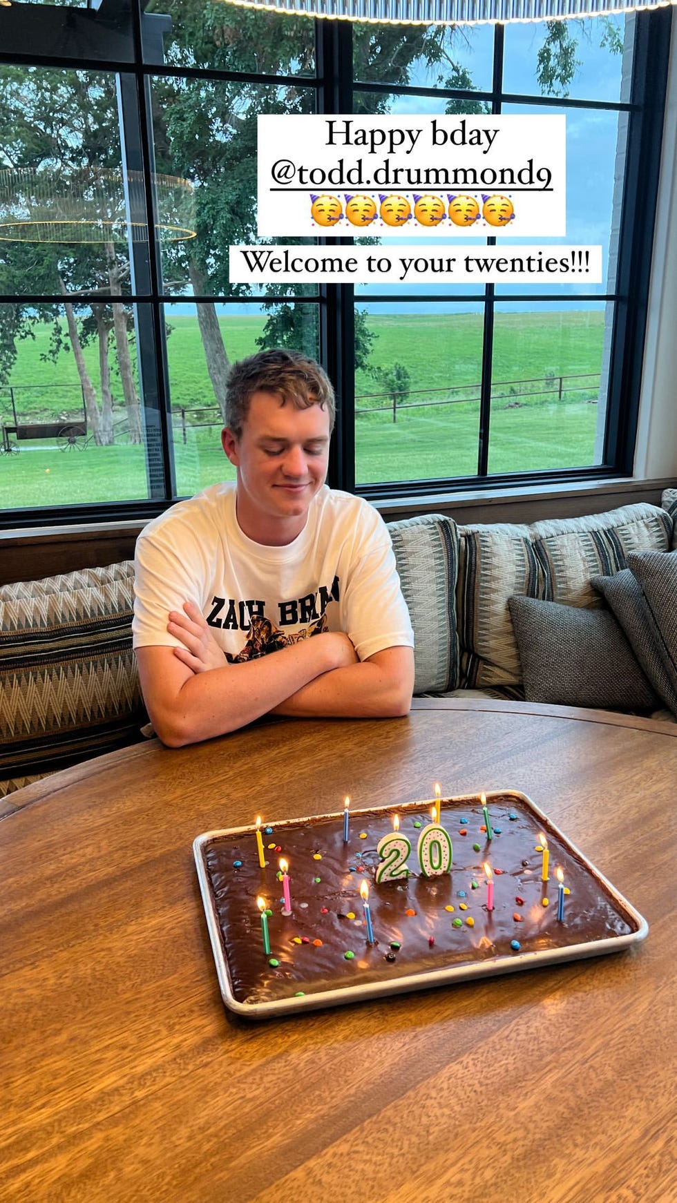 Todd Drummond Celebrated His 20th Birthday With a Sheet Cake