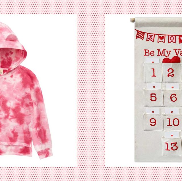 toddler valentine's day gifts french terry tie dye hoodie and valentine countdown calendar