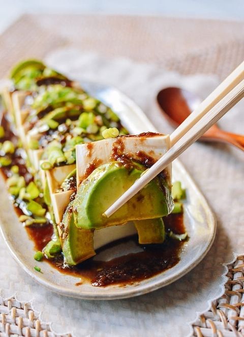 easy asian recipes  tofu avocado salad