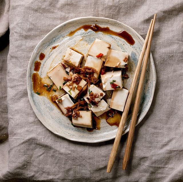 plato de tofu queso y soja