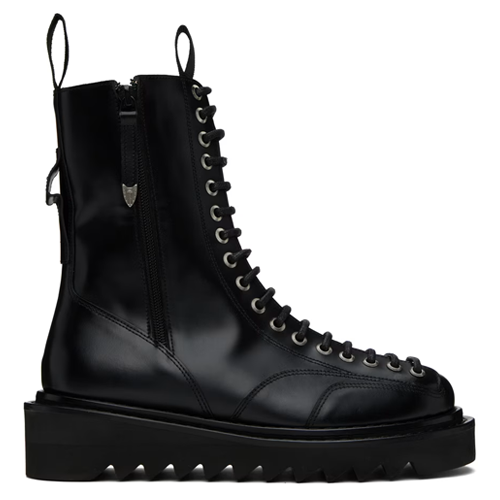 a black leather boot