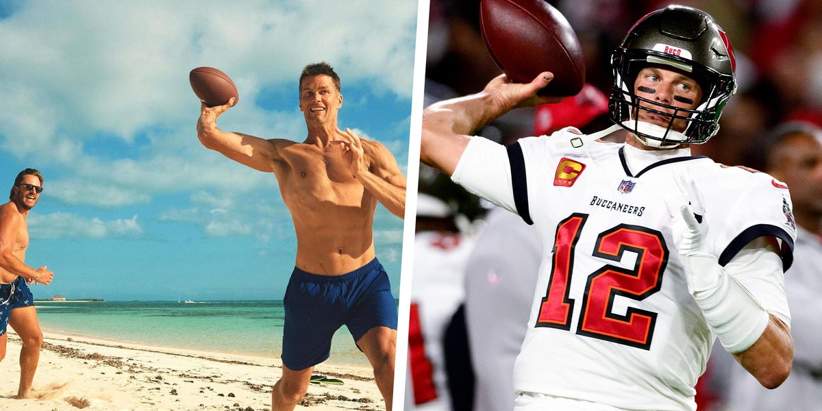 Tom Brady Shows Off Ripped Six Pack Abs Whilst on His Beach Day with the  NFL Crew