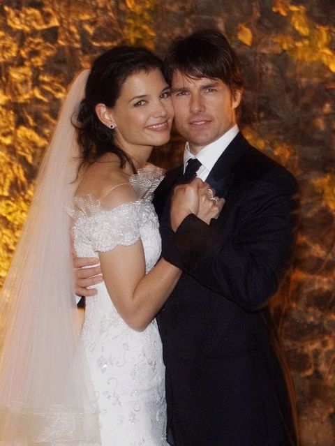 tom cruise right and katie holmes were wed just after sunset on november 18, 2006 at odescalchi castle overlooking lake braccino outside of rome, italy  more than 150 close family and friends were in attendance credit robert evanshandout via wireima