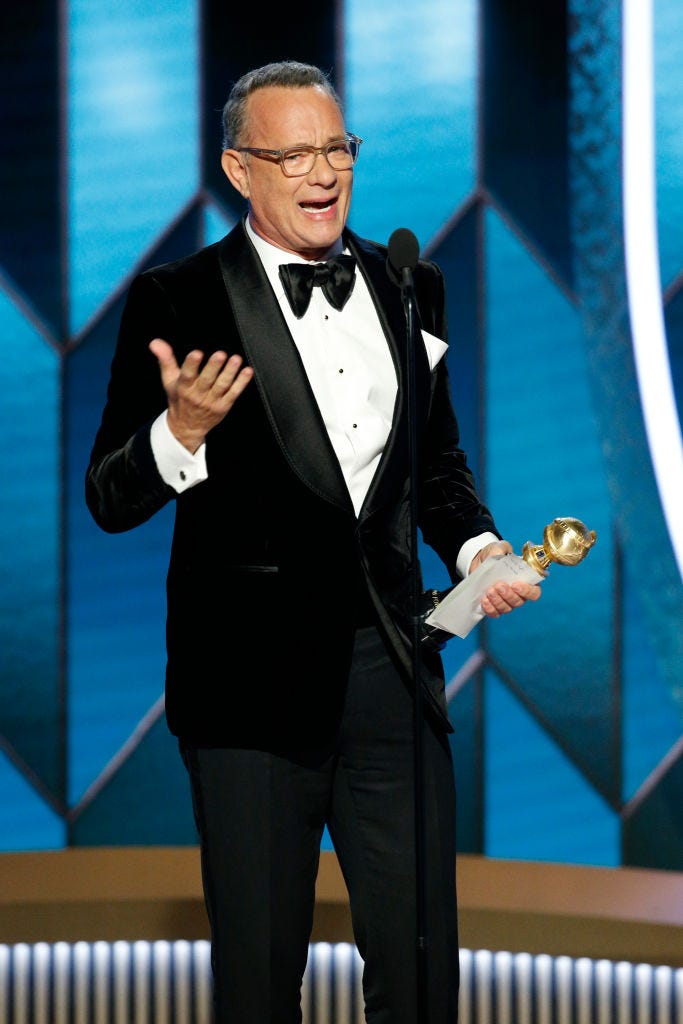 Tom Hanks Had Amazing Reactions to Ricky Gervais at the Golden Globes