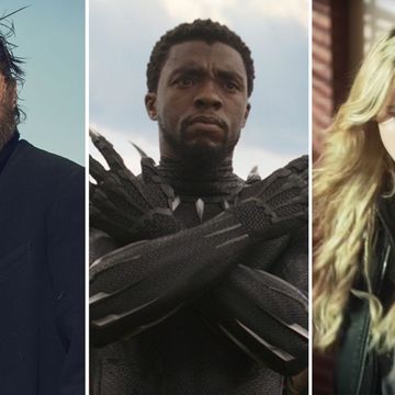 Chadwick Boseman as Black Panther, Tom Hardy from Peaky Blinders and Kathryn Newton, Wayward Sisters from Supernatural