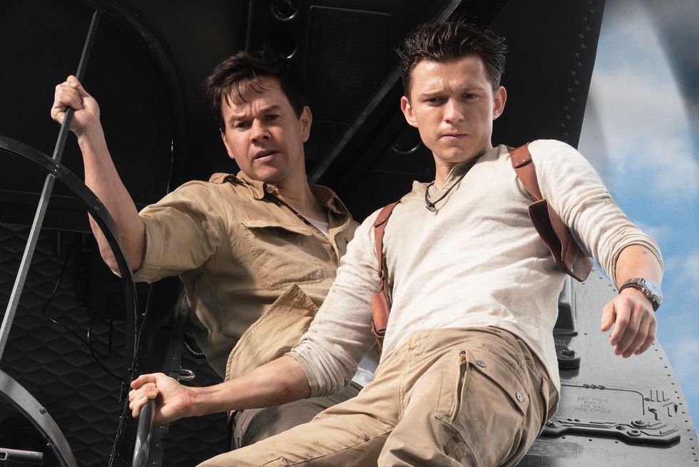 tom holland, mark wahlberg, uncharted
