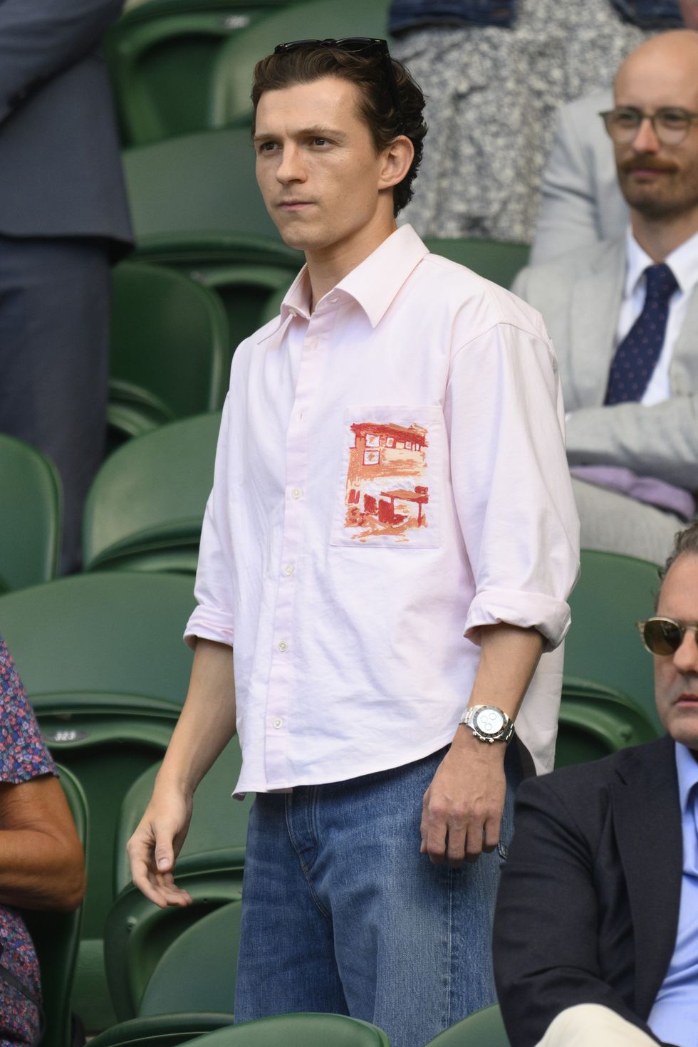Paddy en Tom Holland op de tenniskampioenschappen van Wimbledon op dag 9