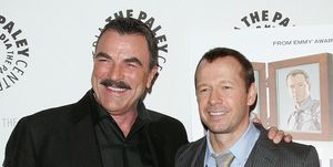 new york september 22 actors tom selleck and donnie wahlberg attend the blue bloods screening at the paley center for media on september 22, 2010 in new york city photo by jim spellmanwireimage