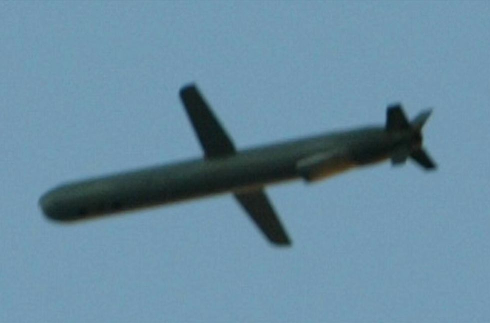 tomahawk missile in flight over the red sea