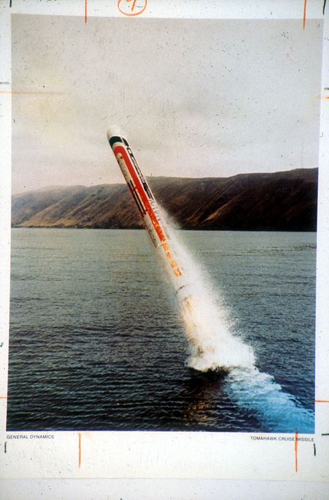 tomahawk cruise missile launched from a submerged submarine