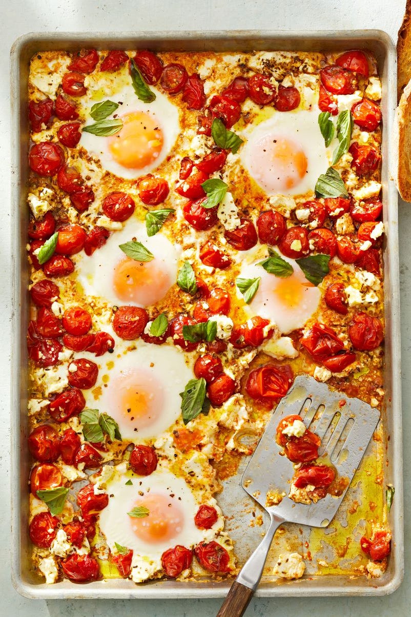 tomato and feta baked eggs