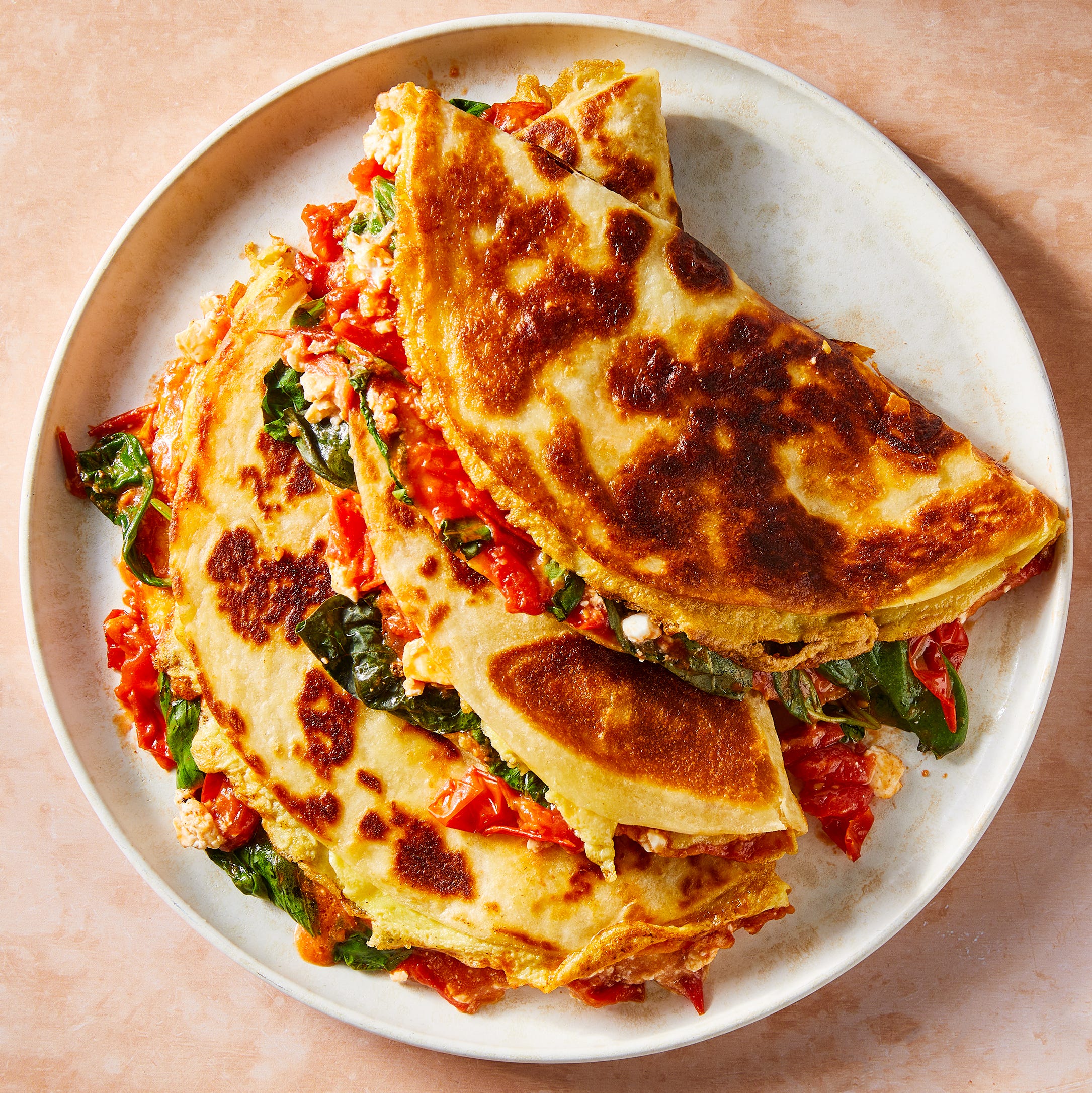 Best Tomato, Basil, Feta Omelet Quesadilla- How To An Omelet Quesadilla