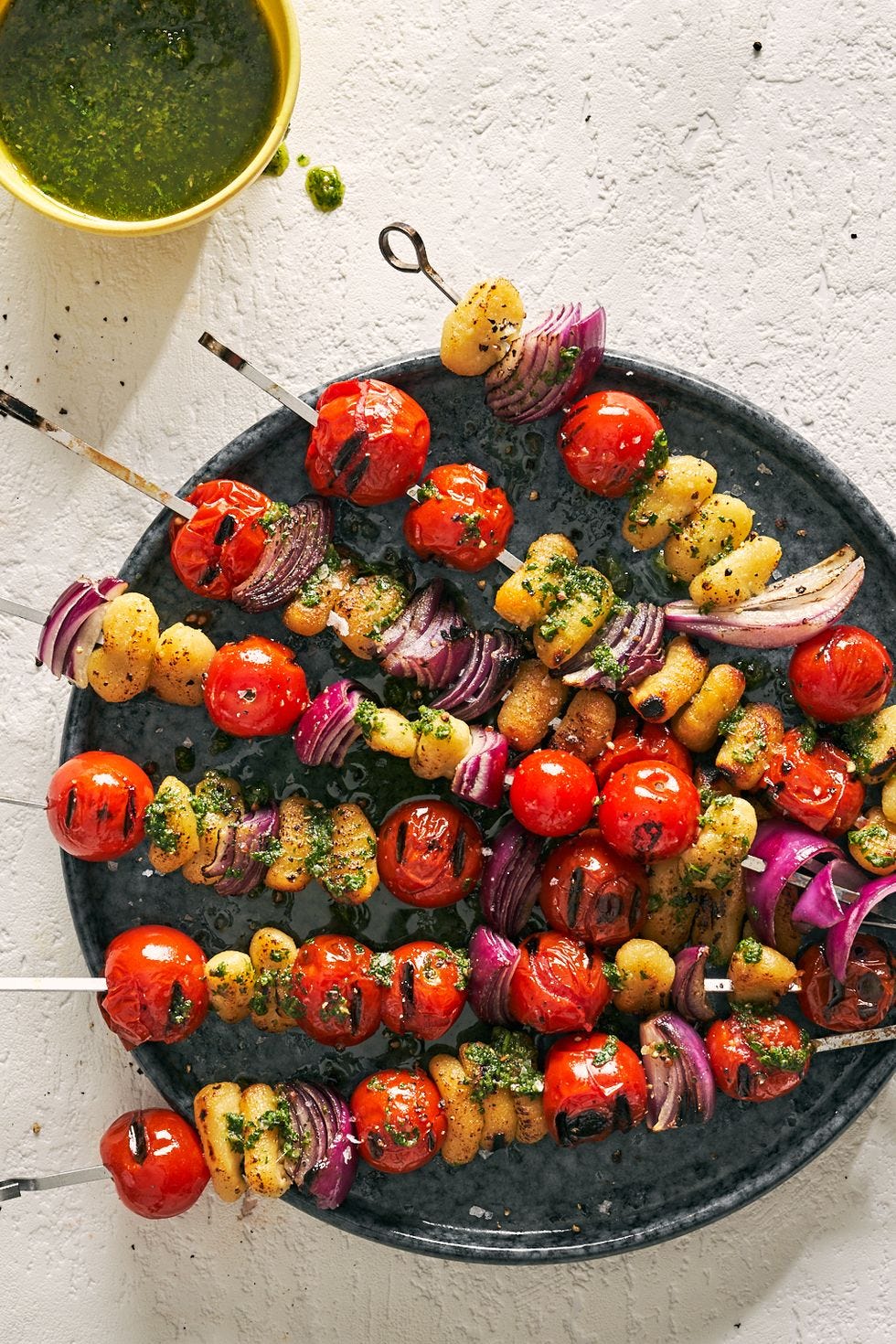 tomato gnocchi kebabs