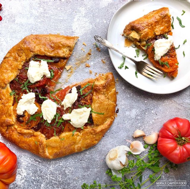 tomato galette on a plate