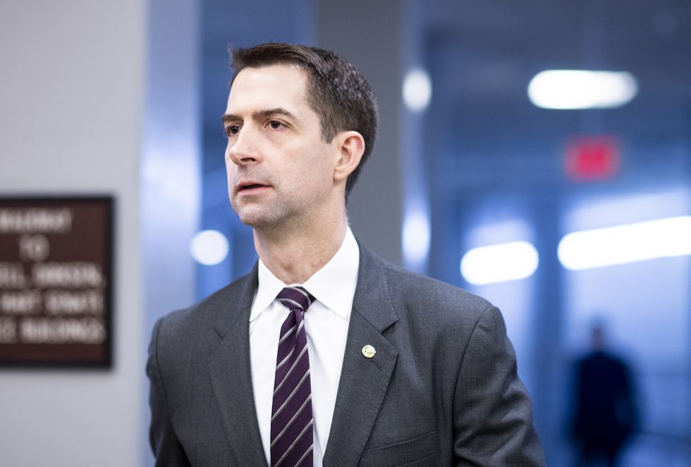 united states   march 10 sen tom cotton, r ark, arrives in the capitol for the senate republicans lunch on tuesday, march 10, 2020 photo by bill clarkcq roll call, inc via getty images