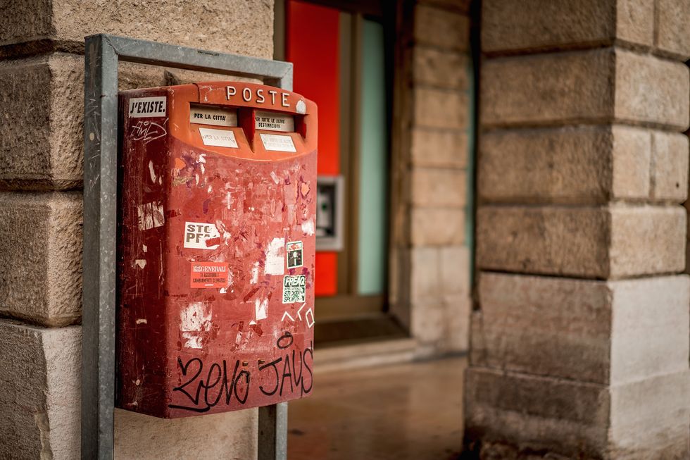 Post box, Mailbox, Wall, Brick, 
