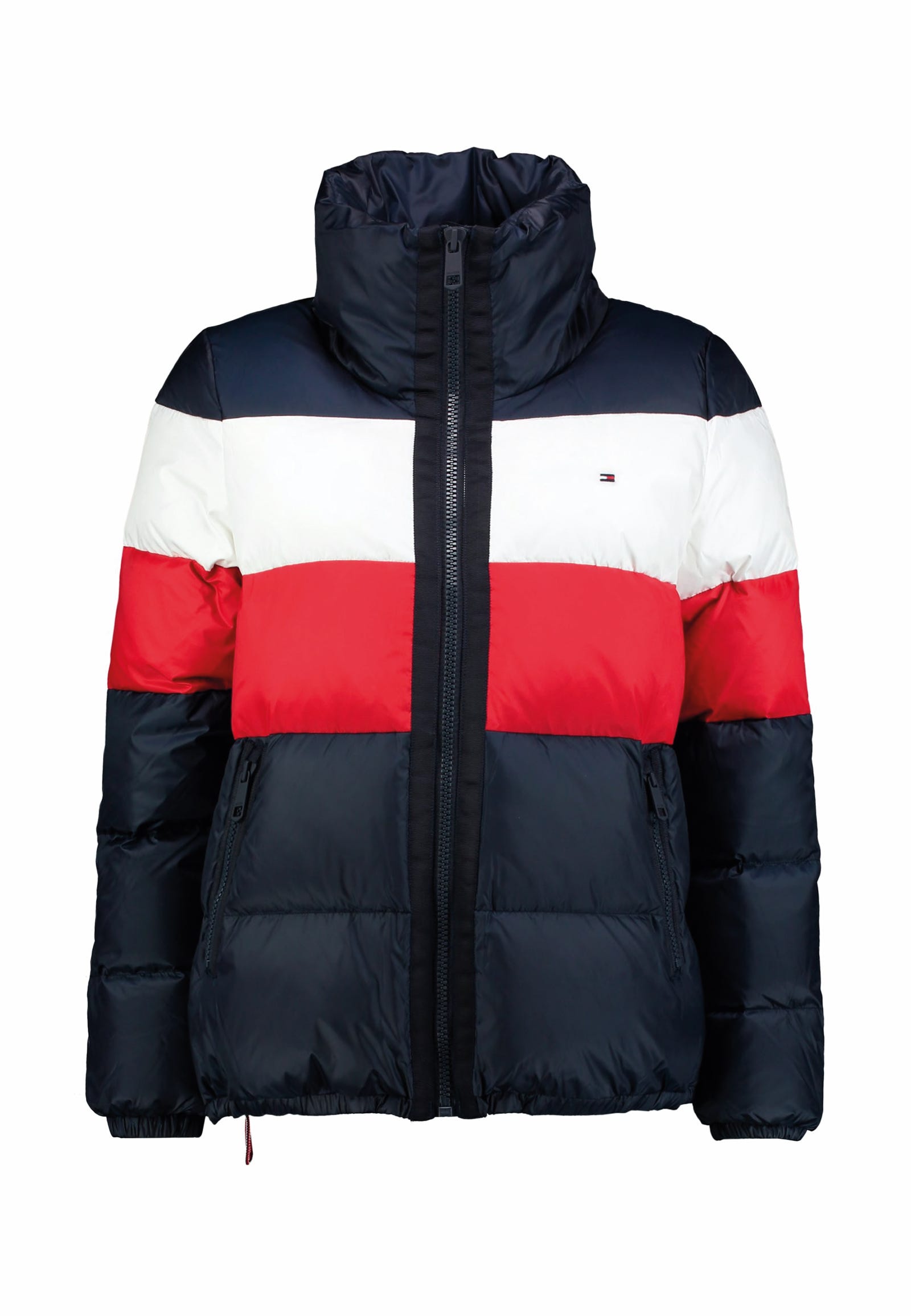 Jacket, Clothing, Hood, Outerwear, Black, Red, Sleeve, Orange, Puffer, Coat, 