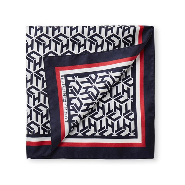 monogram sjaal van zijde 50 x 50 cm