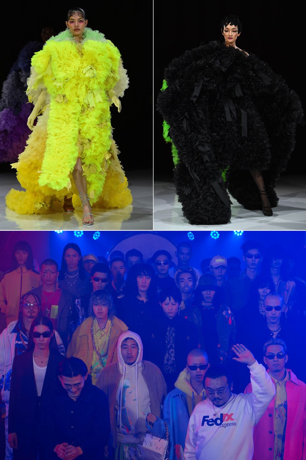 Blue, Yellow, Fashion, Fun, Outerwear, Electric blue, Event, Night, World, Performance, 
