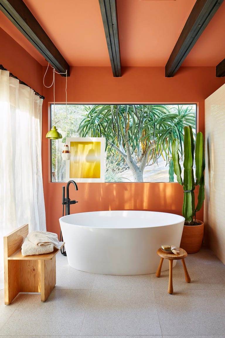 Terracotta Mini Bathtub with Gold Trim