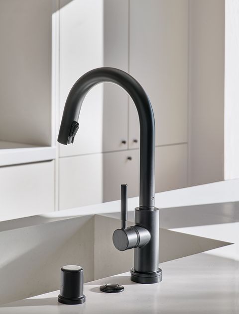 Tap, Sink, Plumbing fixture, Room, Plumbing, Tile, Architecture, Bathtub spout, Handle, Bathtub accessory, 