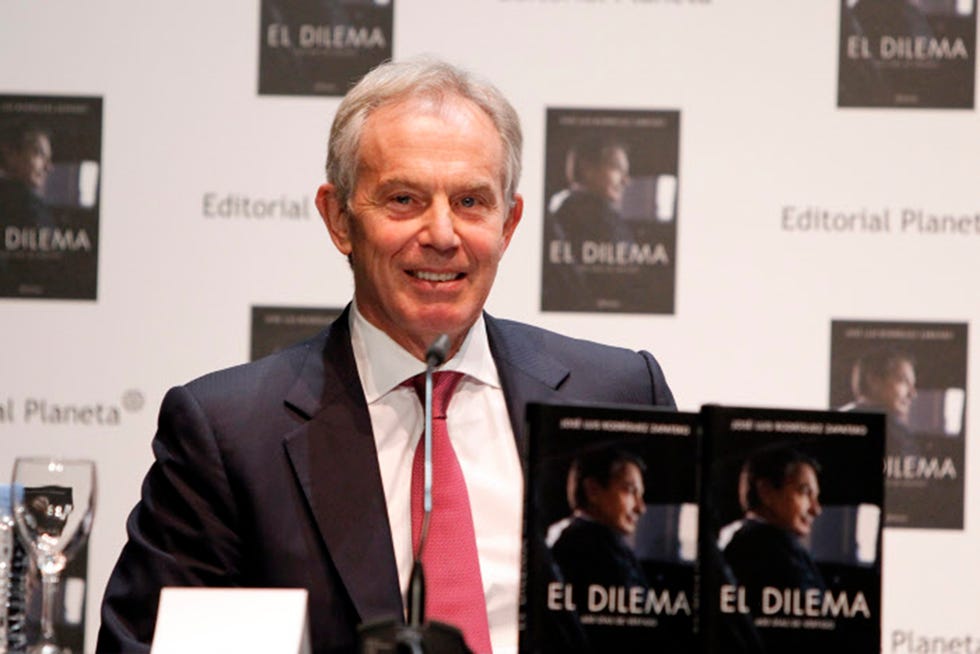 el ex primer ministro británico tony blair durante la presentación del libro 'el dilema'