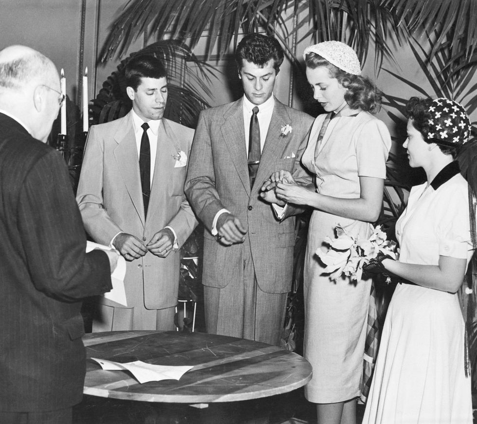 Tony Curtis and Janet Leigh at Their Wedding