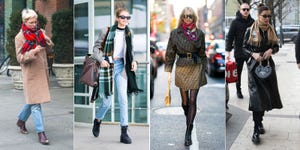 Clothing, Street fashion, Fashion, Footwear, Snapshot, Outerwear, Ankle, Coat, Knee, Leg, 