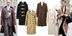 Clothing, Overcoat, Coat, Outerwear, Trench coat, Fashion, Duster, Beige, Sleeve, Costume design, 