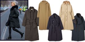 Clothing, Outerwear, Overcoat, Coat, Trench coat, Jacket, Sleeve, Costume, Robe, Hood, 