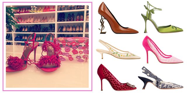 Footwear, High heels, Pink, Shoe, Basic pump, Font, Slingback, Court shoe, Magenta, Sandal, 