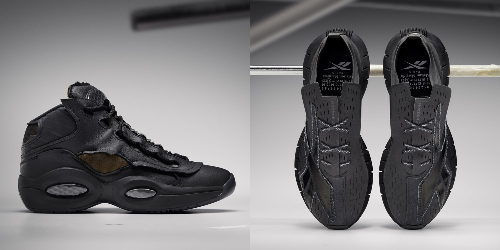 Maison Margiela × Reebok コラボスニーカー ブラック靴