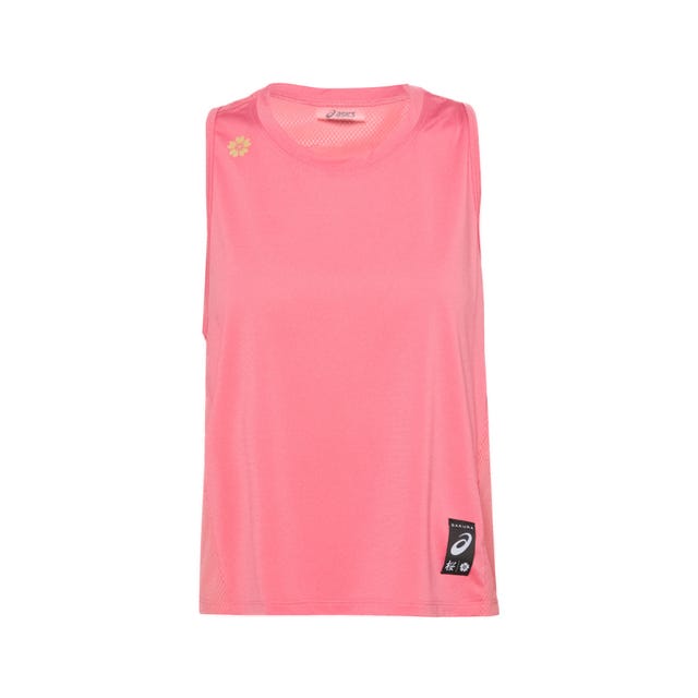 asics tanktop top roze sportshirt hardloopshirt hardloopkleding