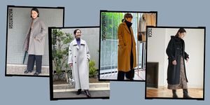 a collage of a person in a white coat and a black coat