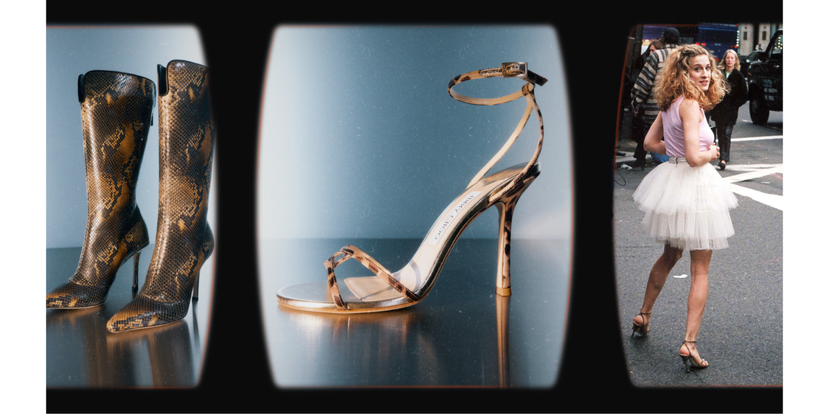 JIMMY CHOO】シルバー＆ゴールドカラーレザーヴァレエシューズ23