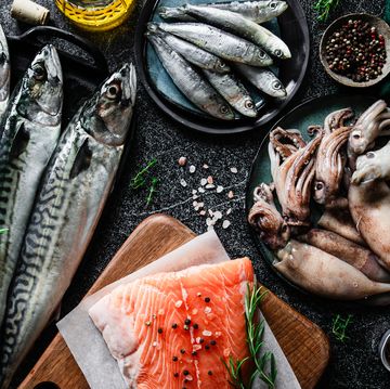 top view of sumptuous omega 3 rich food on table